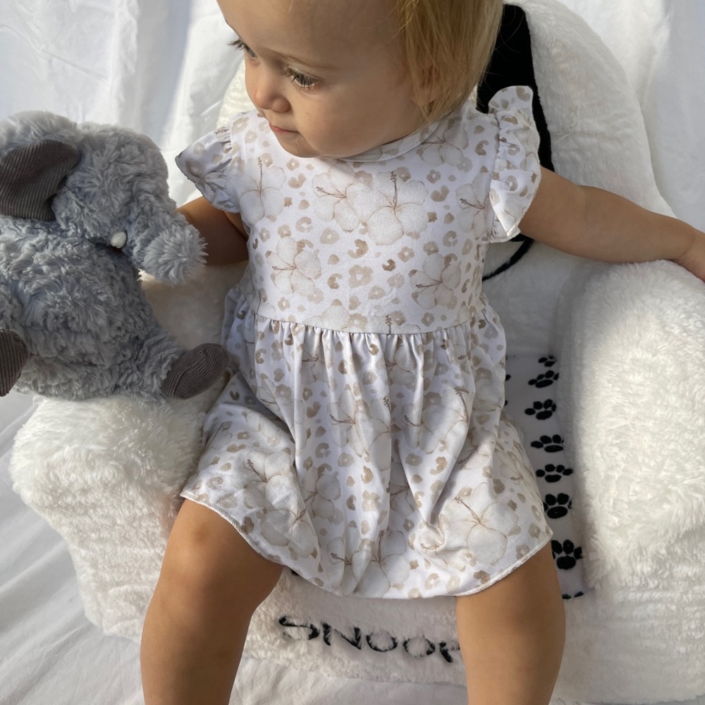 6-12M Baby Girl Bamboo Dress Summer Spring Baby Clothes Tropical Leopard